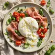 burrata with prosciutto